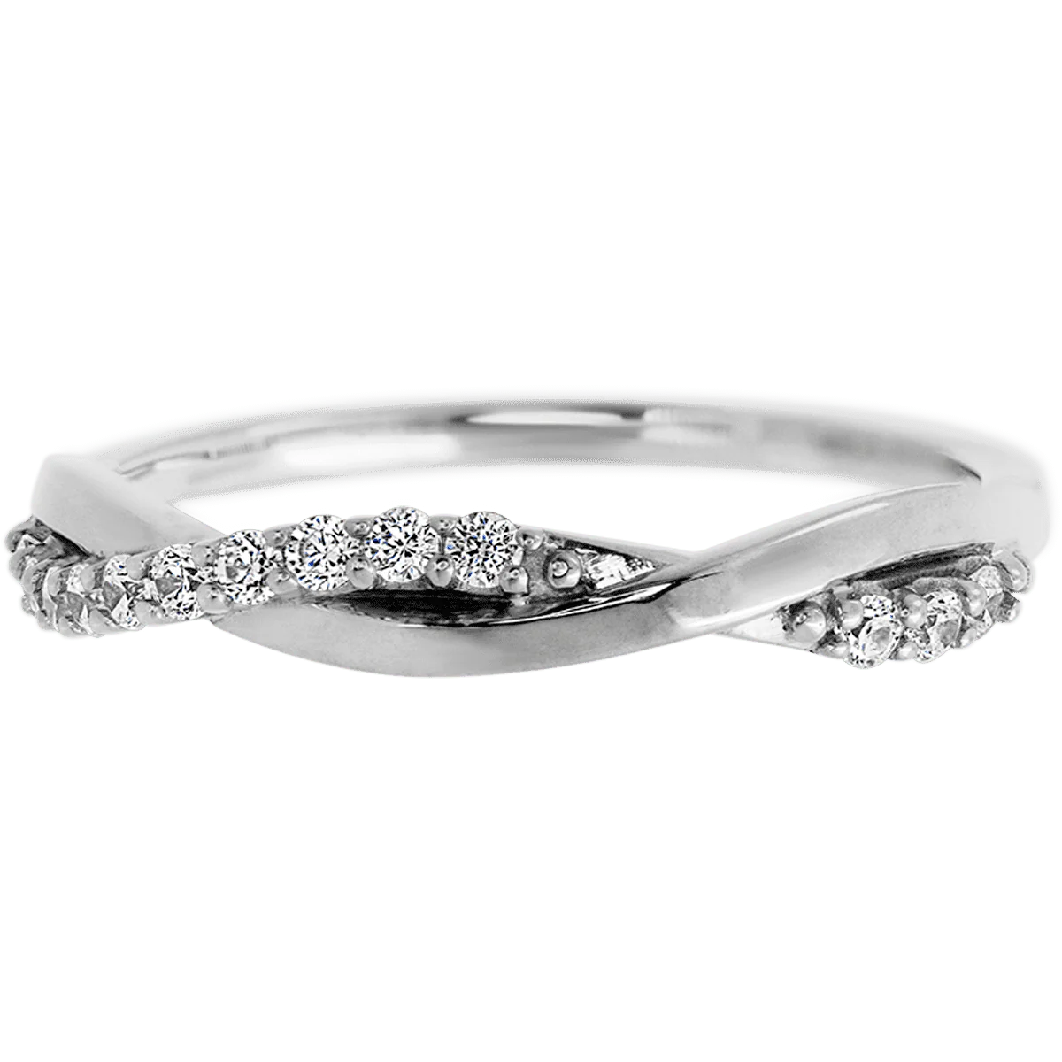 10K White Gold band with 13 Round Lab Grown Diamond having TCW-.2 - Image 2