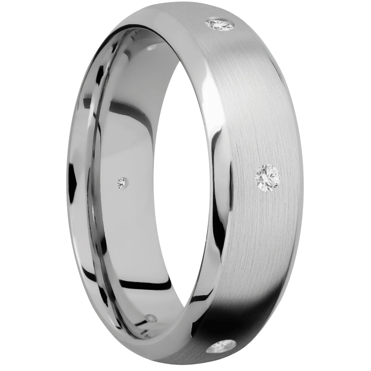 10K White Gold + Satin , Polish Finish