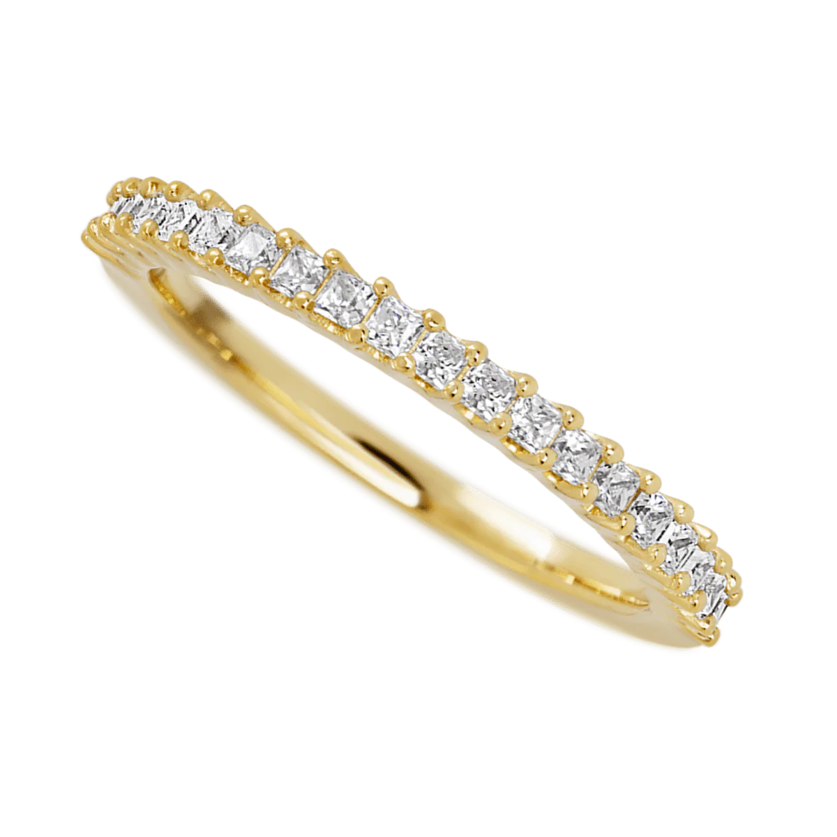 10K Yellow Gold band with 21 Princess Lab Grown Diamond having TCW-.63 - Image 3