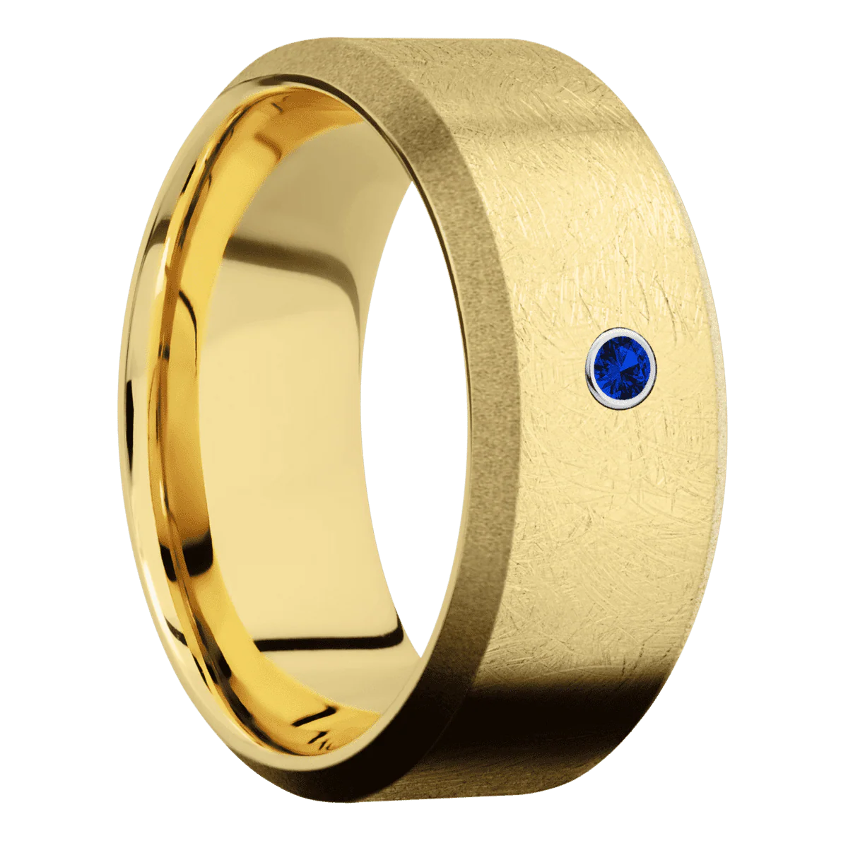 10K Yellow Gold + Distressed , Sand Finish