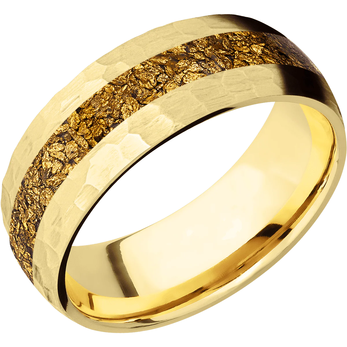 10K Yellow Gold + Hammer Finish - Image 2