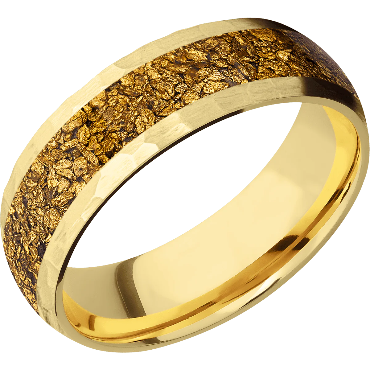 10K Yellow Gold + Hammer Finish - Image 2