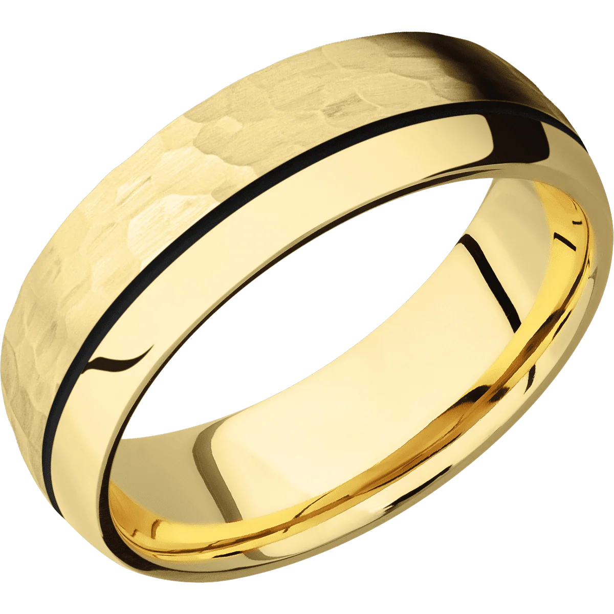 10K Yellow Gold + Hammer , Polish Finish - Image 2