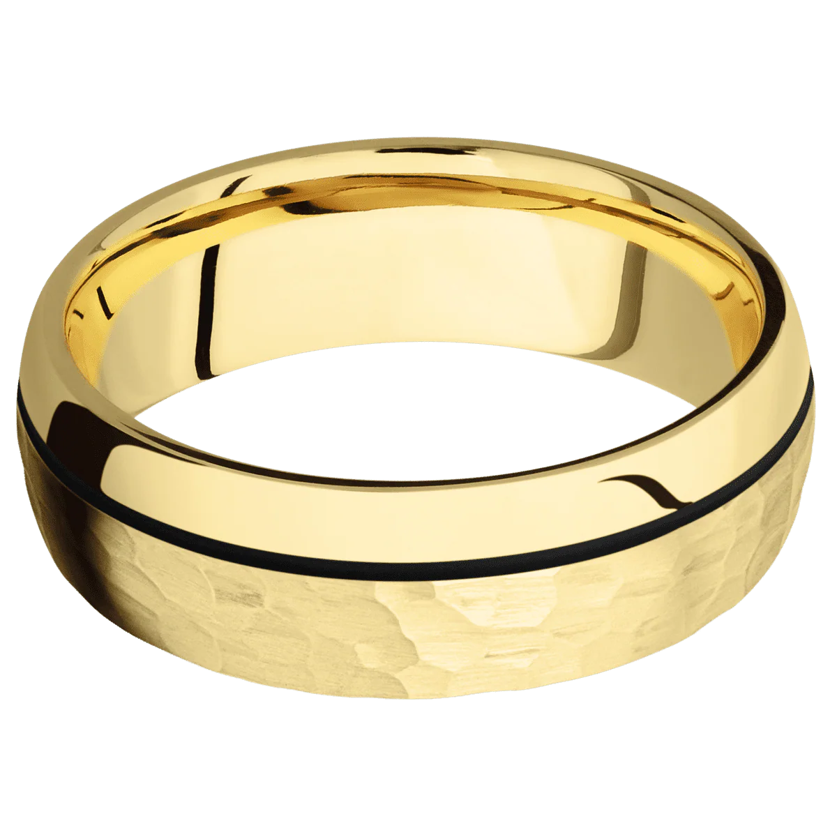 10K Yellow Gold + Hammer , Polish Finish - Image 3