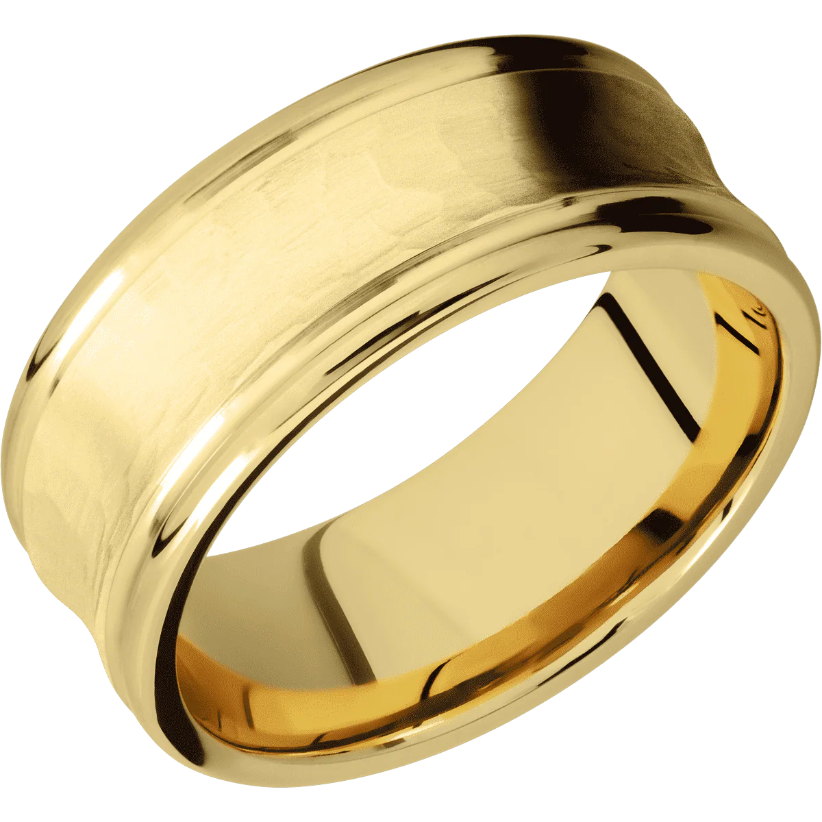 10K Yellow Gold + Hammer , Polish Finish - Image 2