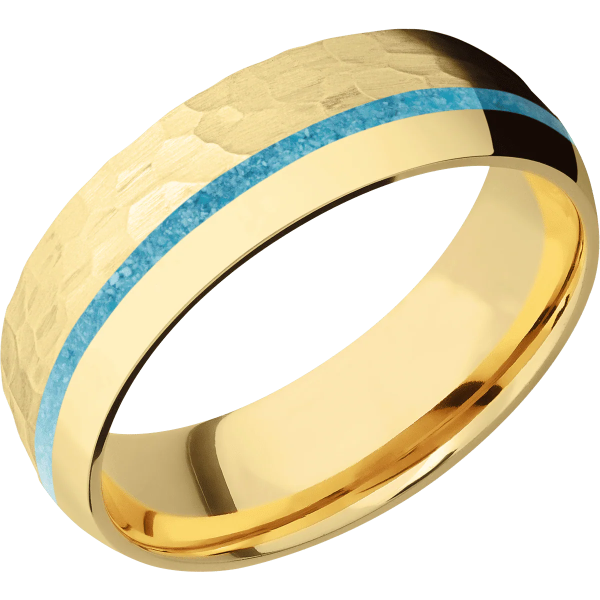 10K Yellow Gold + Hammer , Polish Finish - Image 2
