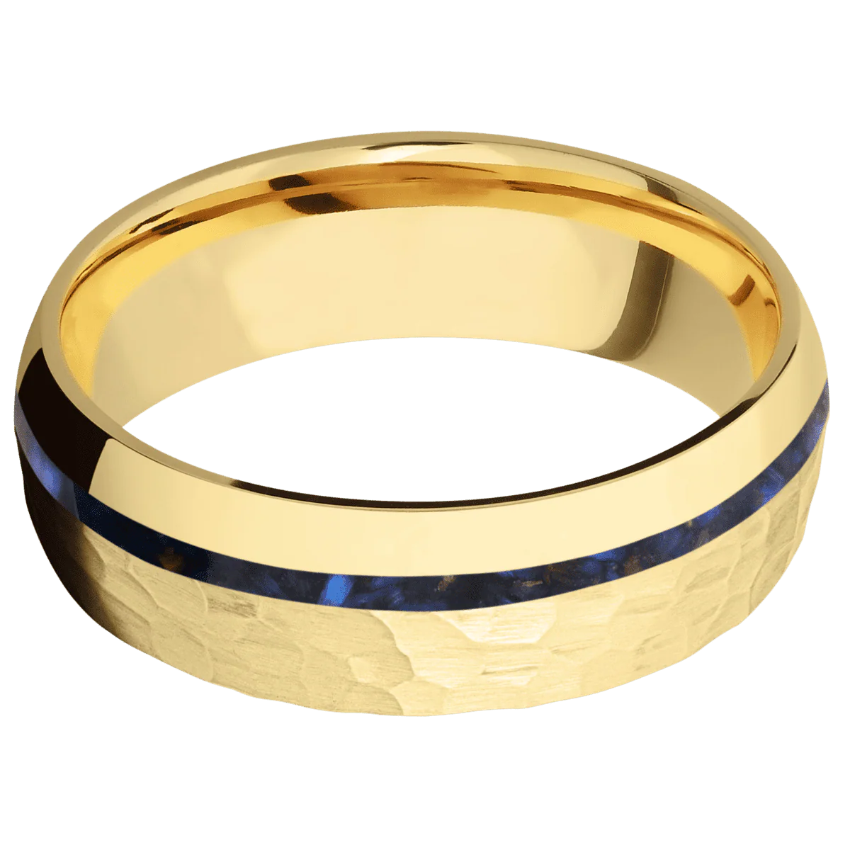 10K Yellow Gold + Hammer , Polish Finish - Image 3