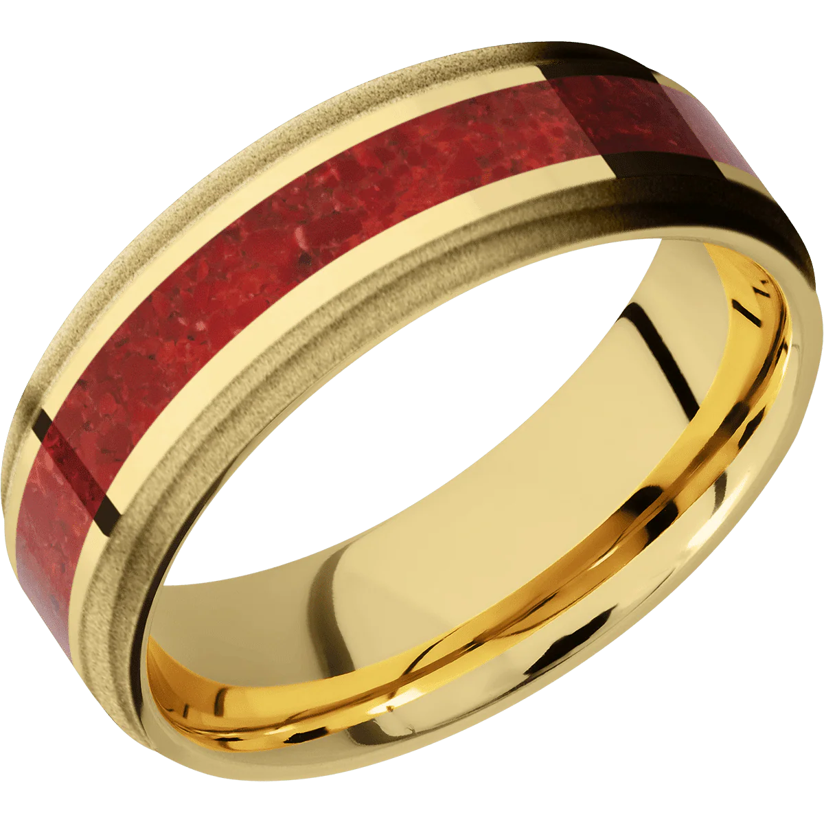 10K Yellow Gold + Polish , Sand Finish - Image 2
