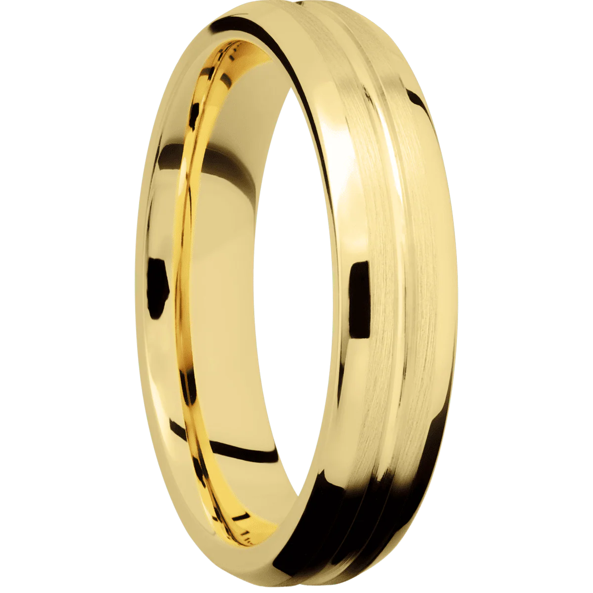 10K Yellow Gold + Polish , Satin Finish