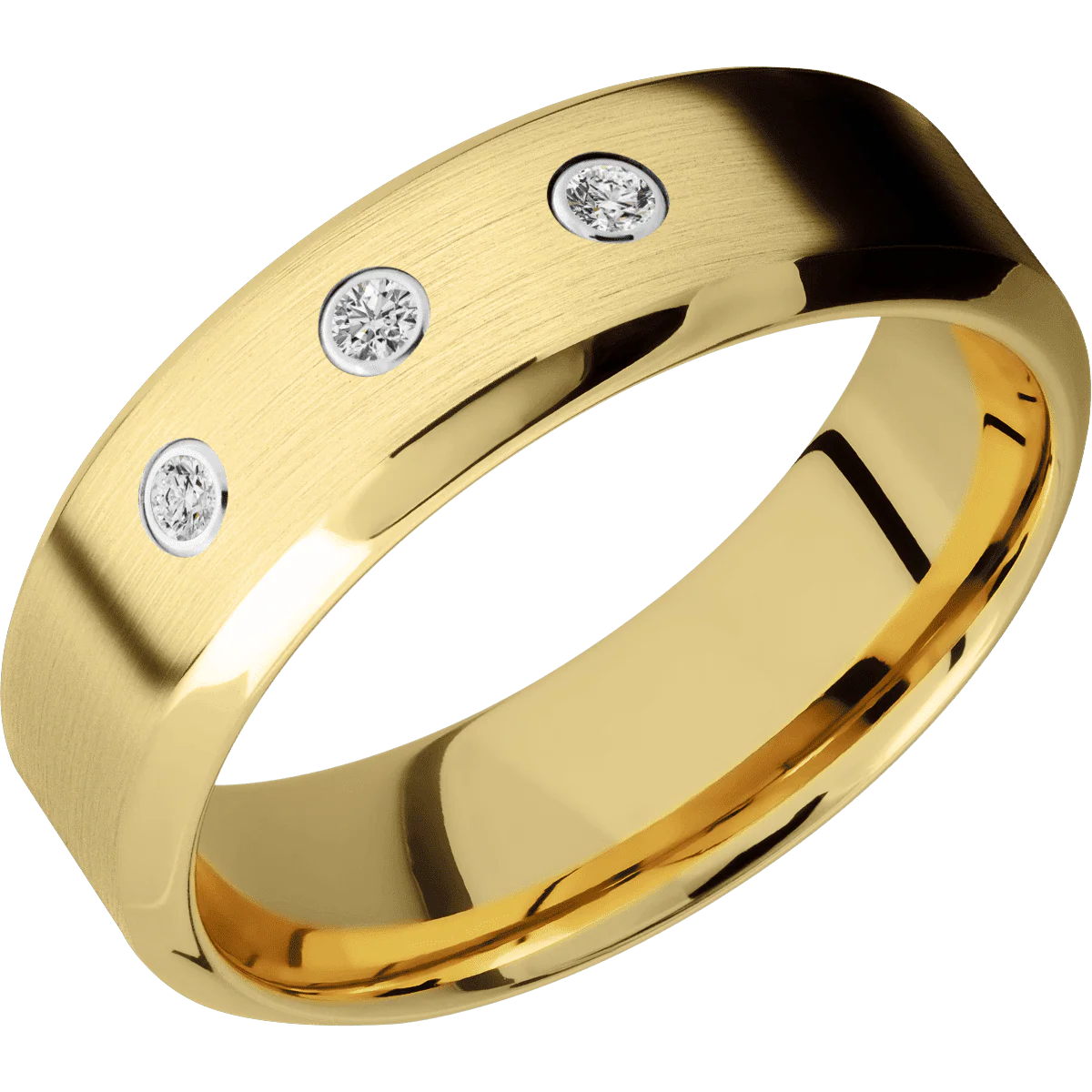 10K Yellow Gold + Satin , Polish Finish - Image 2