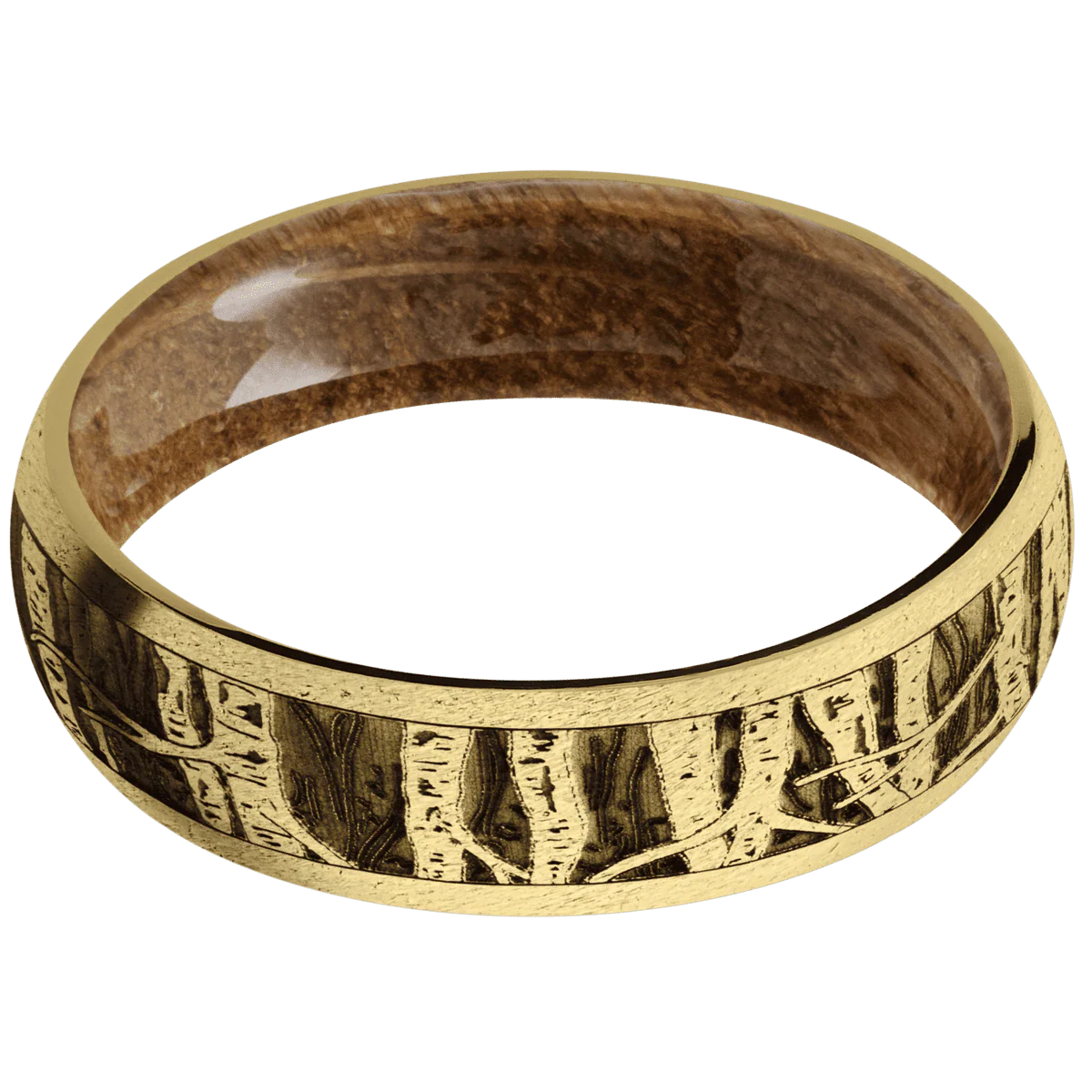 10K Yellow Gold + Stone Finish + Whiskey Barrel - Image 3