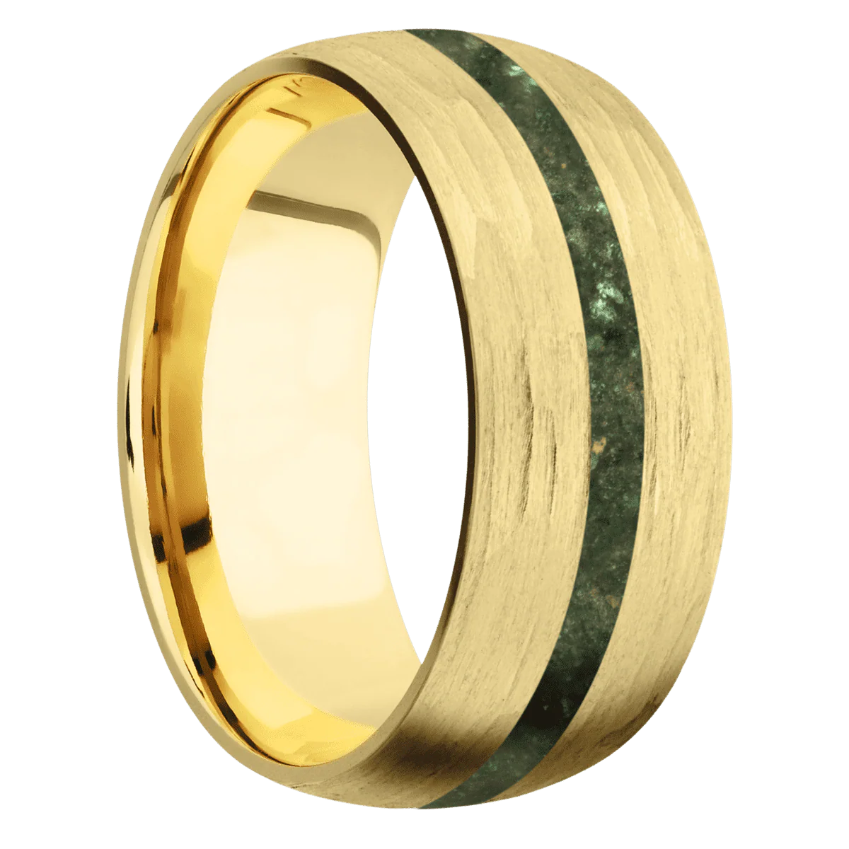 10K Yellow Gold + Treebarkh Finish