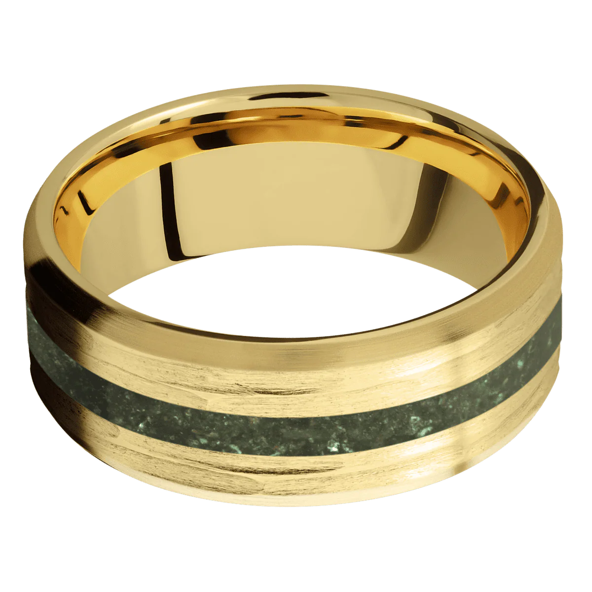 10K Yellow Gold + Treebarkh , Satin Finish - Image 3