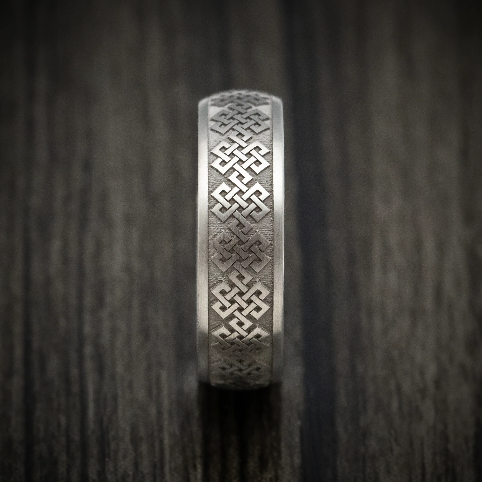 14K Gold Tibetan Knot Custom Design Men's Ring - Image 3