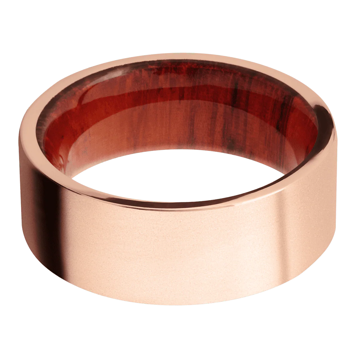 14K Rose Gold + Bead Finish + Padauk - Image 3
