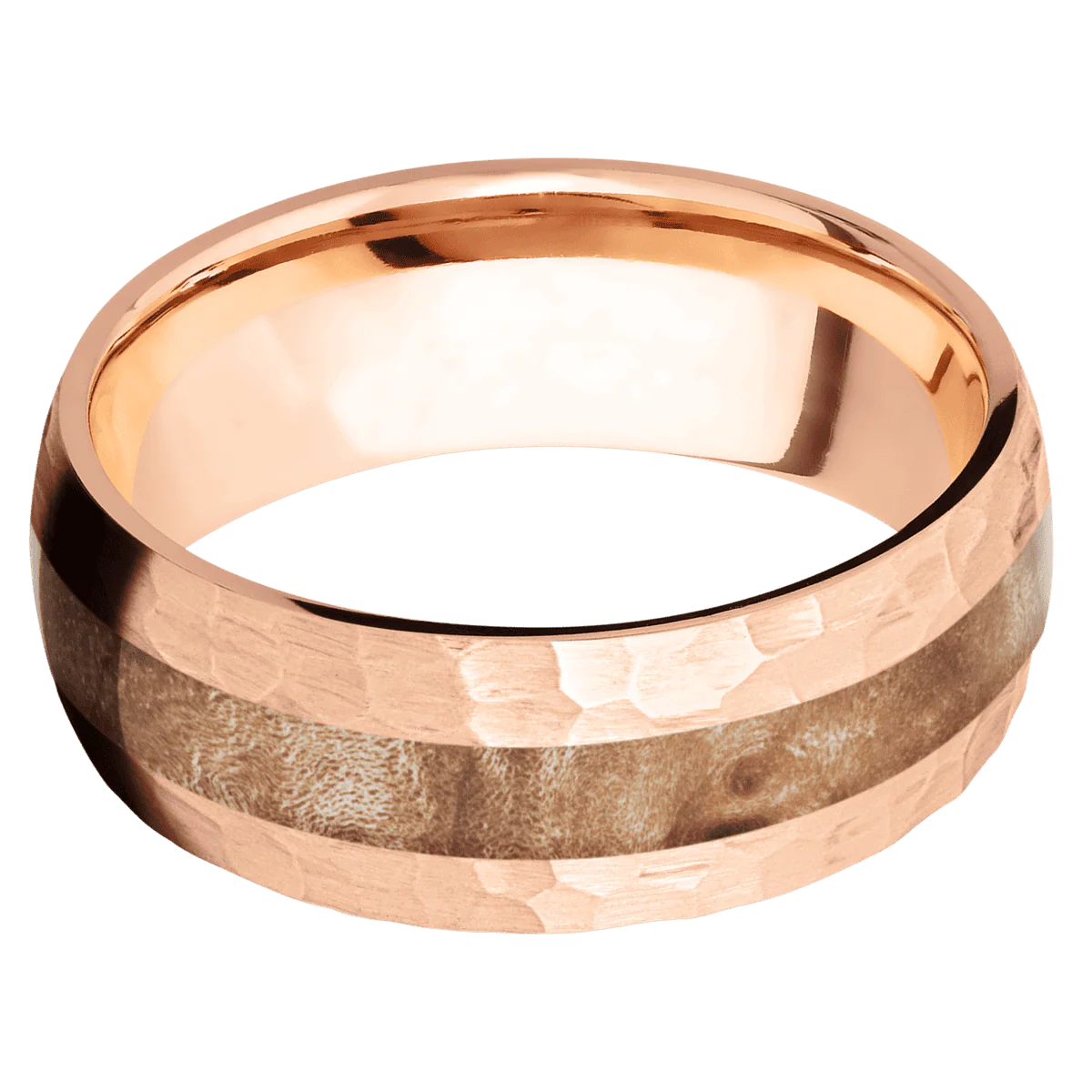14K Rose Gold + Hammer Finish - Image 3