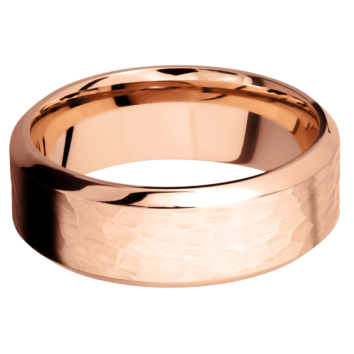 14K Rose Gold + Hammer , Polish Finish - Image 3