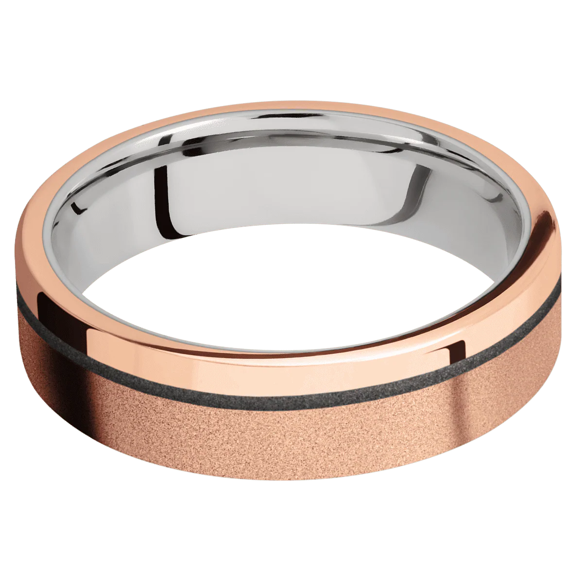 14K Rose Gold + Sand , Polish Finish + Cobalt Chrome - Image 3
