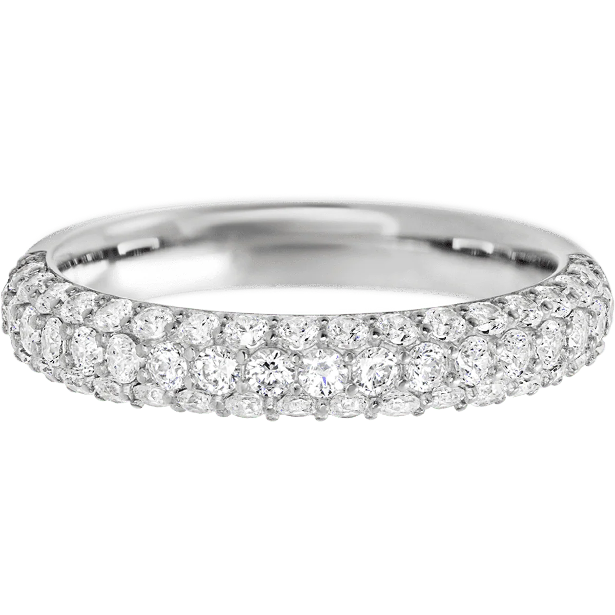 14K White Gold band with 18 Round and 34 Round Lab Grown Diamond having TCW-.87 - Image 2