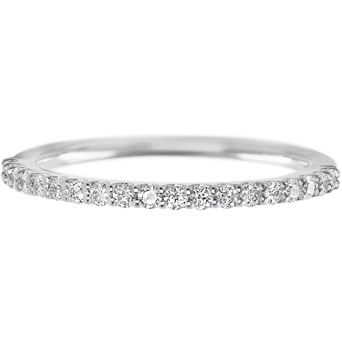14K White Gold band with 21 Round Lab Grown Diamond having TCW-.32 - Image 2