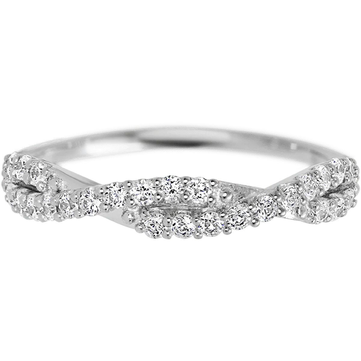 14K White Gold band with 26 Round Lab Grown Diamond having TCW-.39 - Image 2