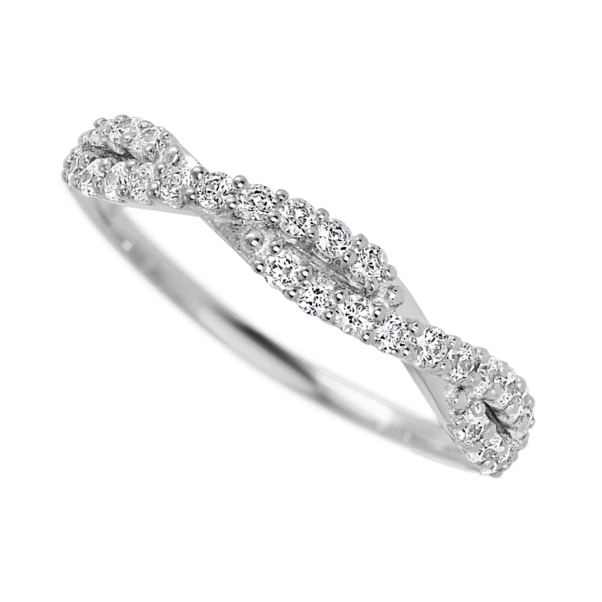 14K White Gold band with 26 Round Lab Grown Diamond having TCW-.39 - Image 3