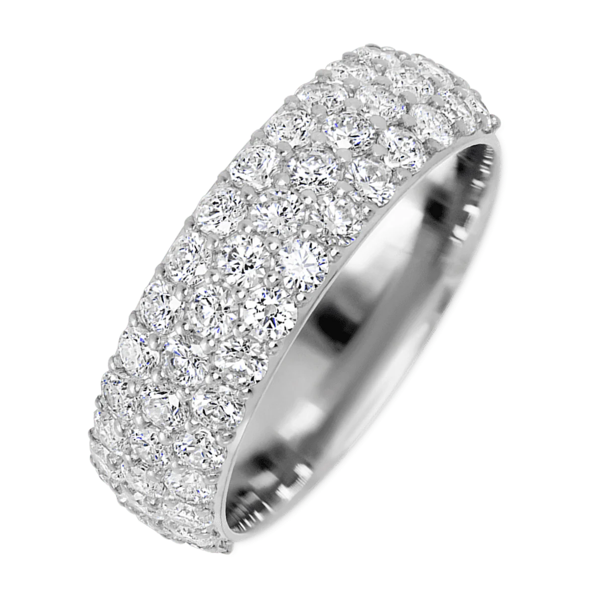 14K White Gold band with 46 Round Lab Grown Diamond having TCW-1.38