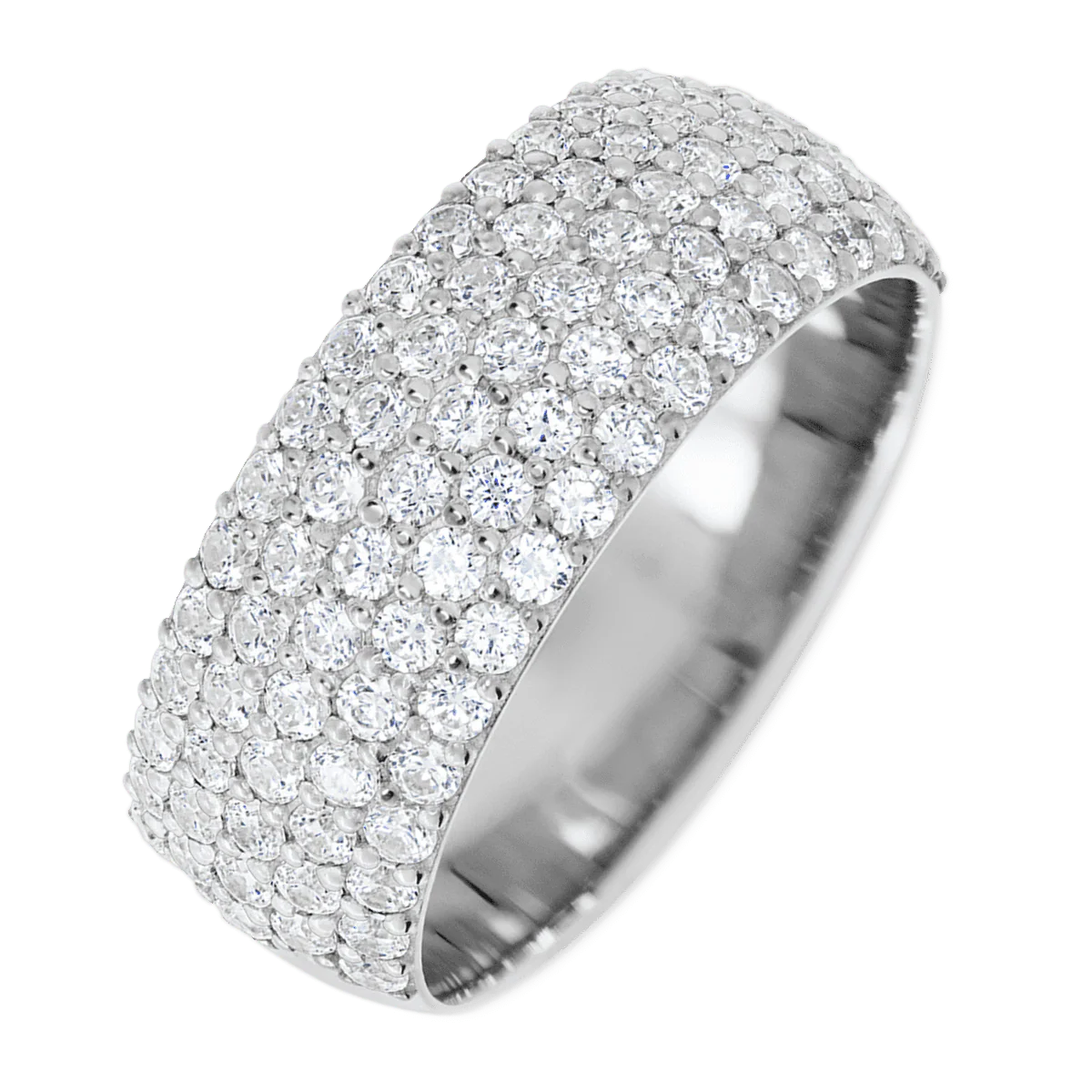 14K White Gold band with 88 Round Lab Grown Diamond having TCW-1.32