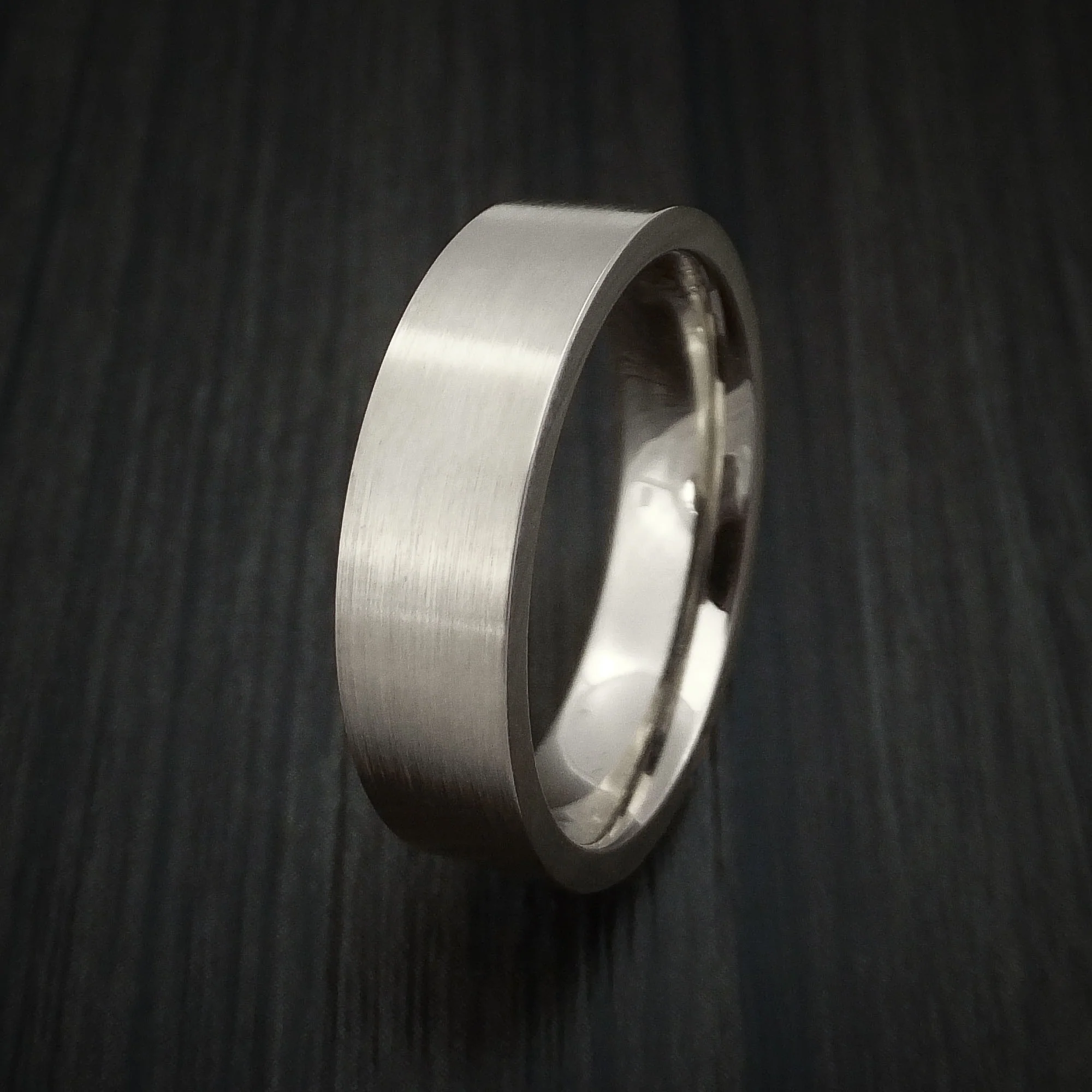 White Gold Classic Style Wedding Men's Band Custom Made - Image 4