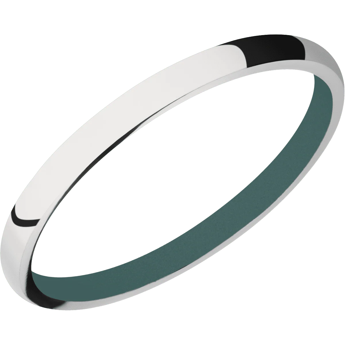 14K White Gold + Polish Finish + Northern Lights - Image 2