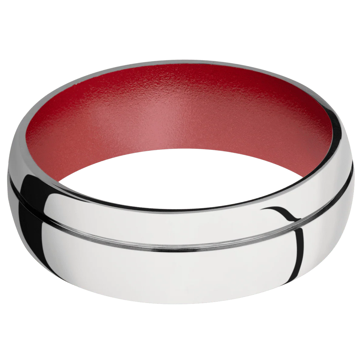 14K White Gold + Polish , Polish Finish + Habanero Red - Image 3
