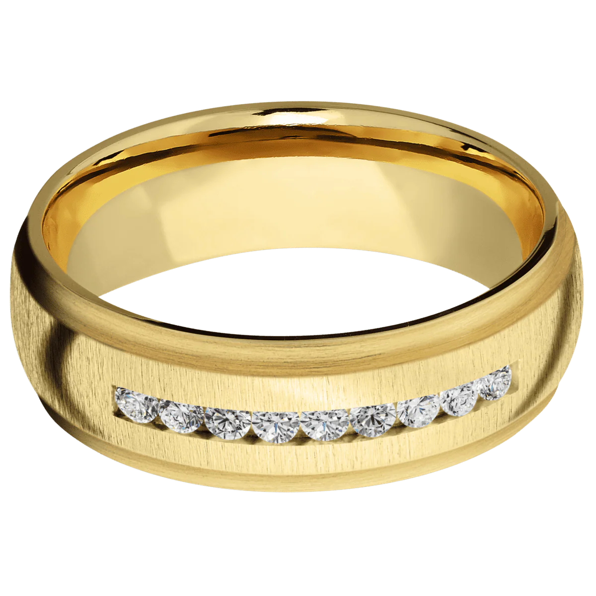 14K Yellow Gold + Crosssatin , Satin Finish - Image 3