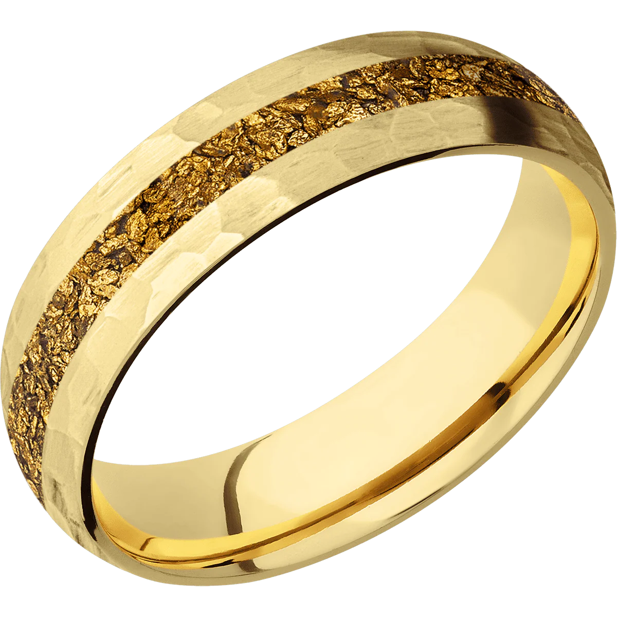 14K Yellow Gold + Hammer Finish - Image 2