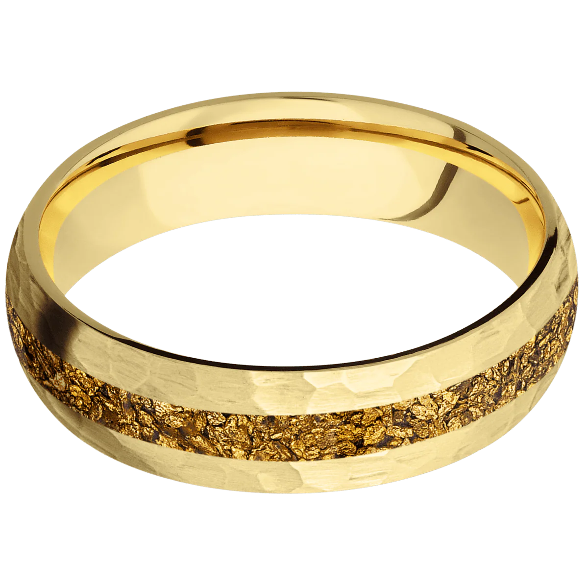 14K Yellow Gold + Hammer Finish - Image 3