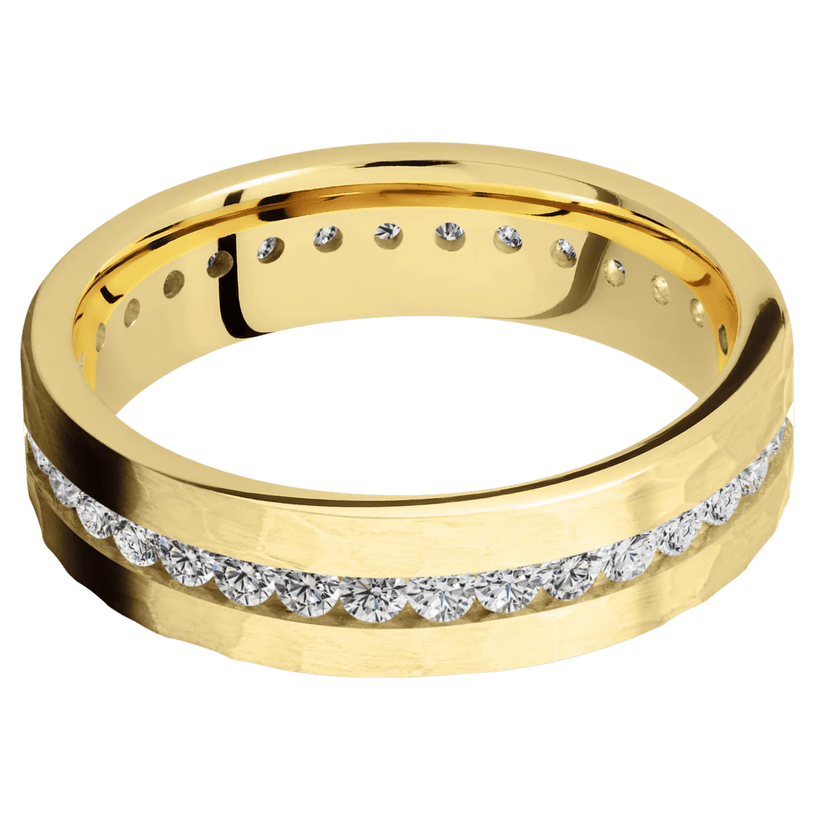 14K Yellow Gold + Hammer Finish - Image 3