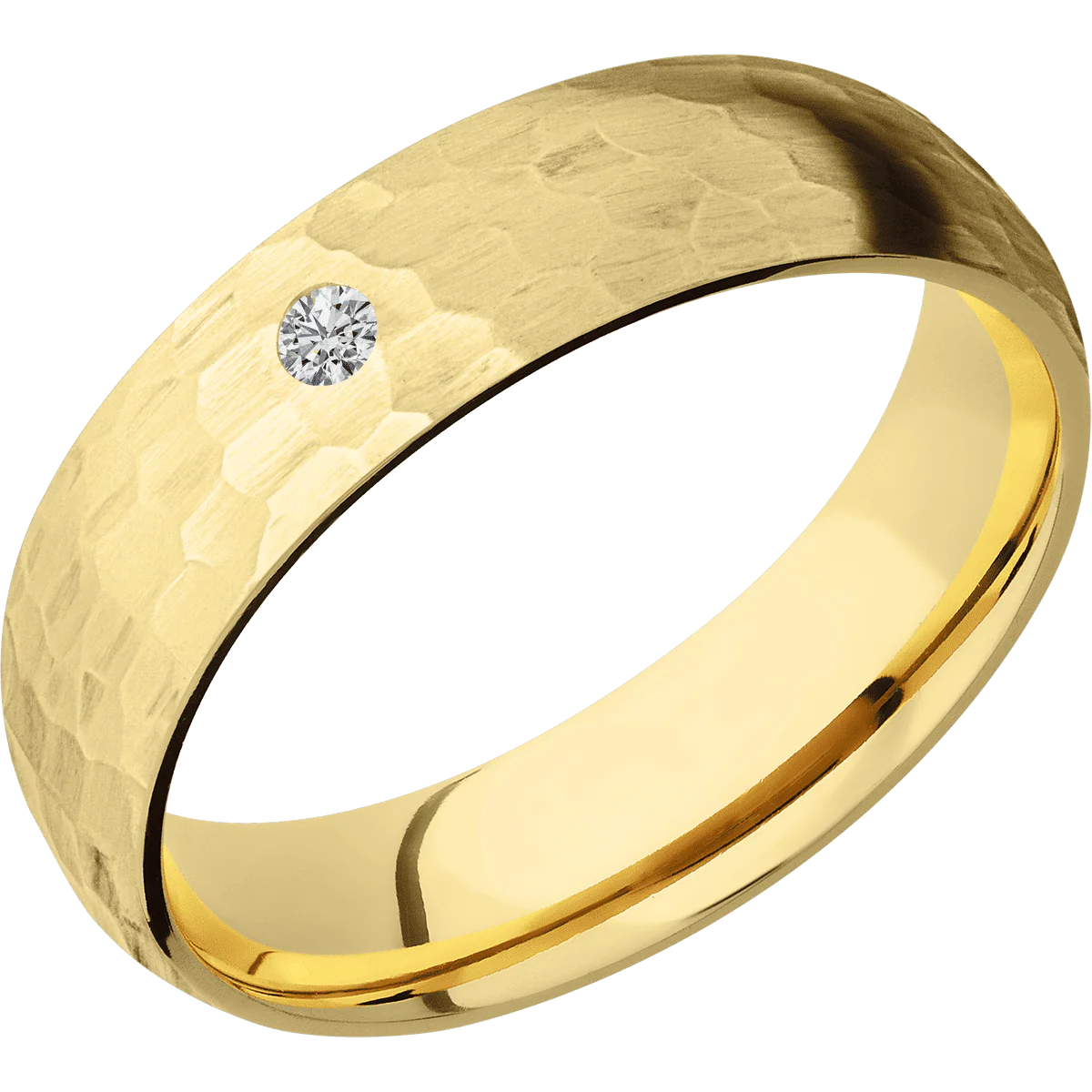 14K Yellow Gold + Hammer Finish - Image 2
