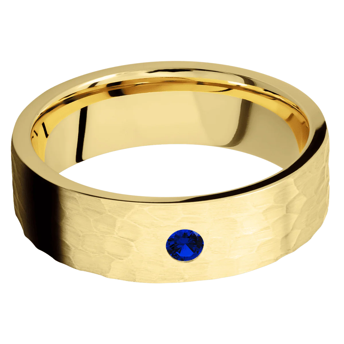 14K Yellow Gold + Hammer Finish - Image 3