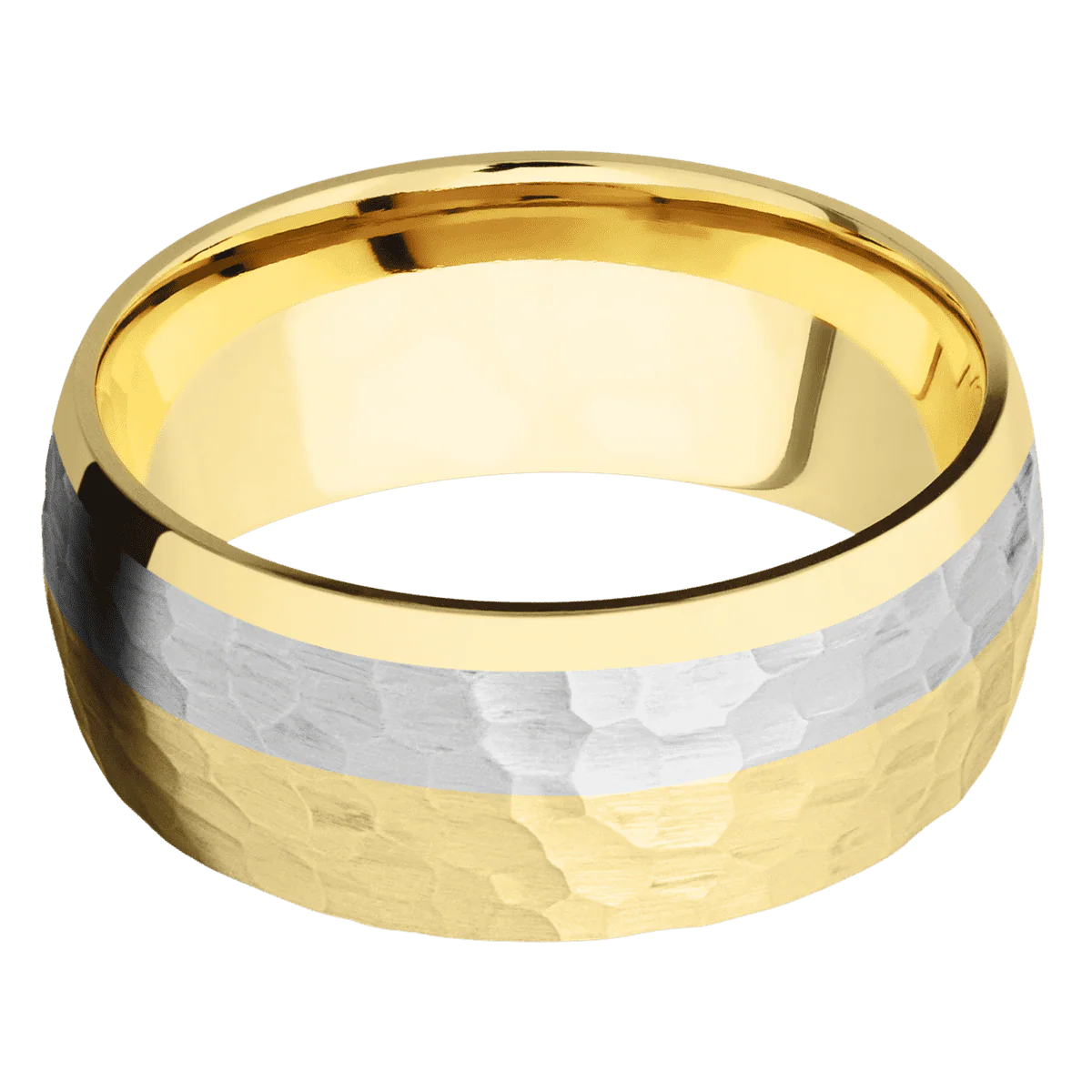 14K Yellow Gold + Hammer , Polish Finish - Image 3