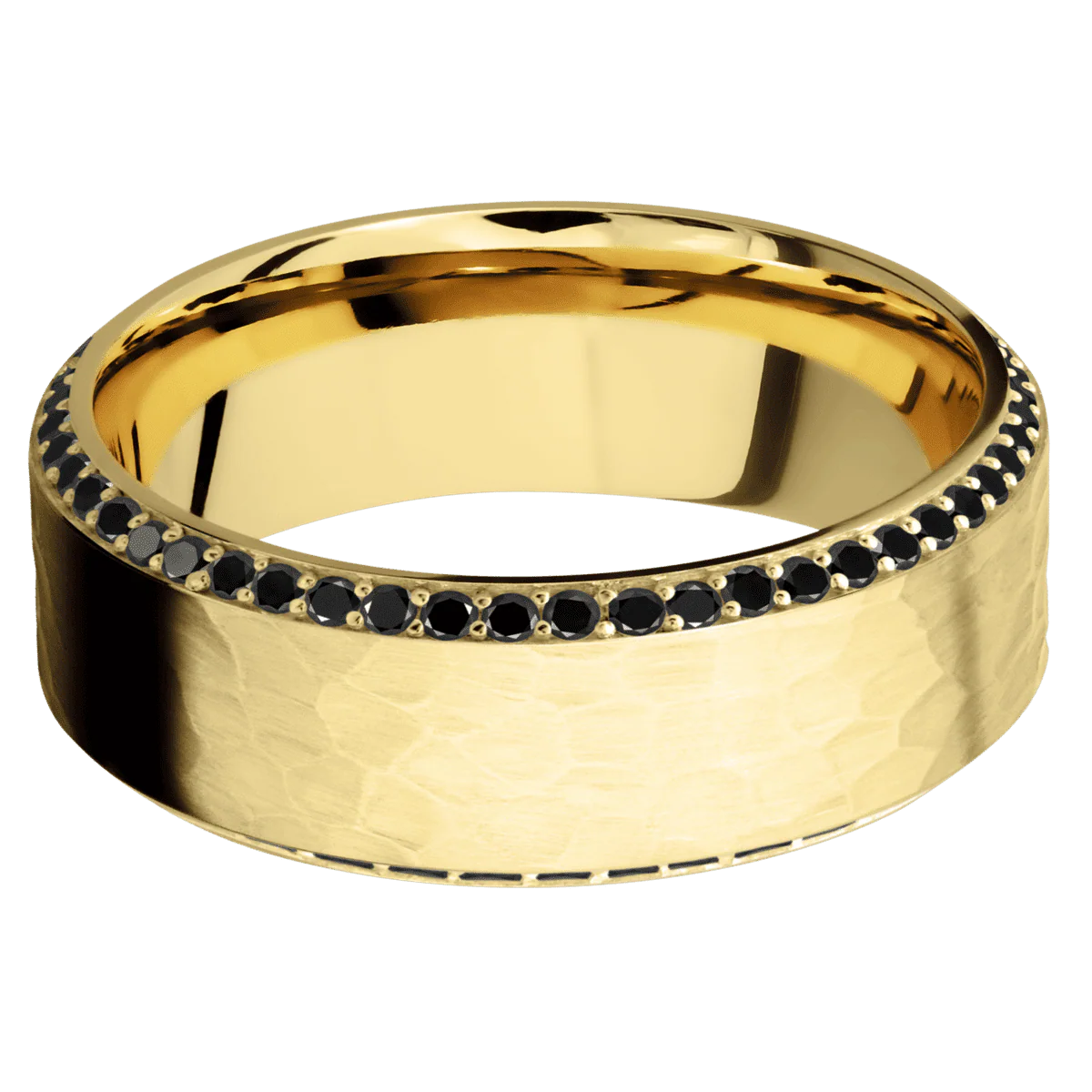 14K Yellow Gold + Hammer , Polish Finish - Image 3