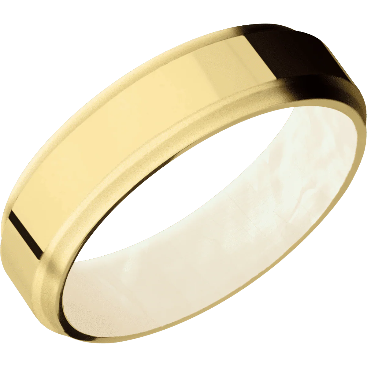 14K Yellow Gold + Polish , Bead Finish + Freshwater Mother of Pearl - Image 2