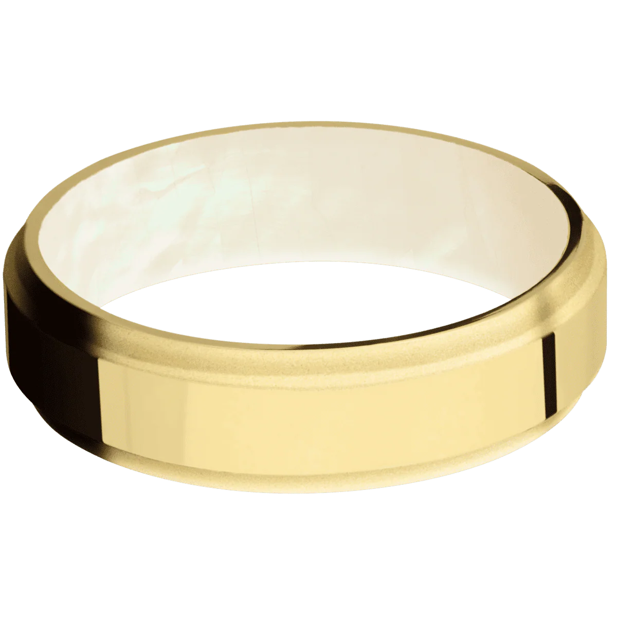 14K Yellow Gold + Polish , Bead Finish + Freshwater Mother of Pearl - Image 3