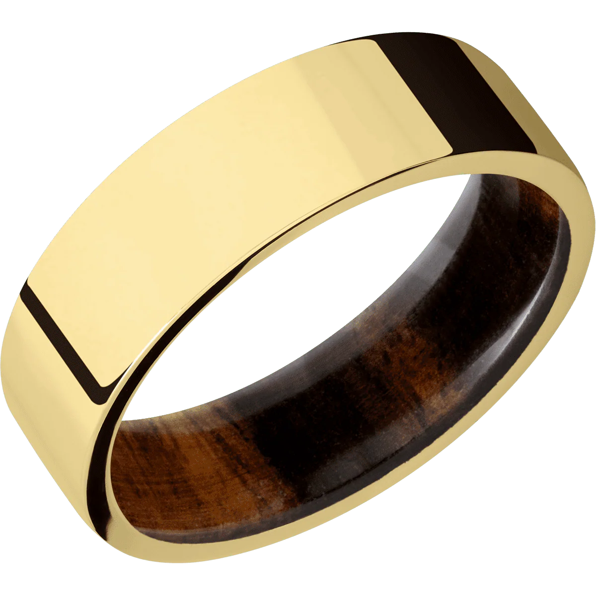 14K Yellow Gold + Polish Finish + Desert Iron Wood - Image 2