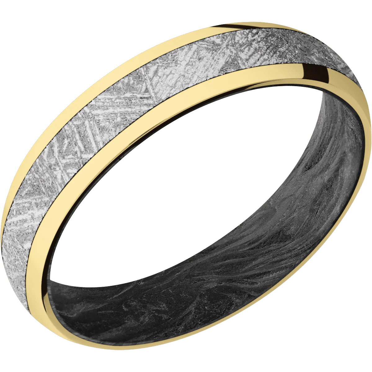 14K Yellow Gold + Polish Finish + Forged Carbon Fiber - Image 2