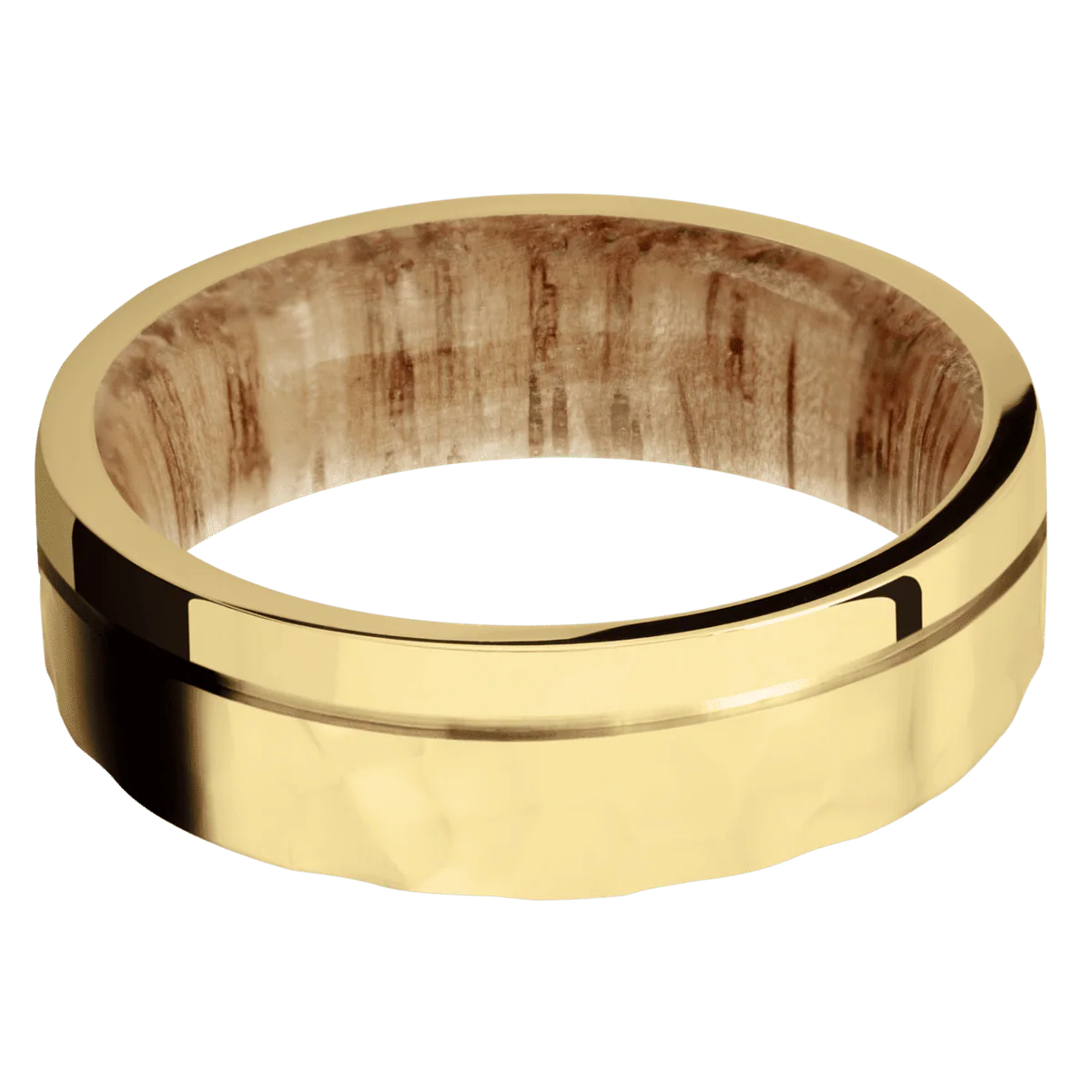 14K Yellow Gold + Rockpolish , Polish Finish + Natural Oak - Image 3