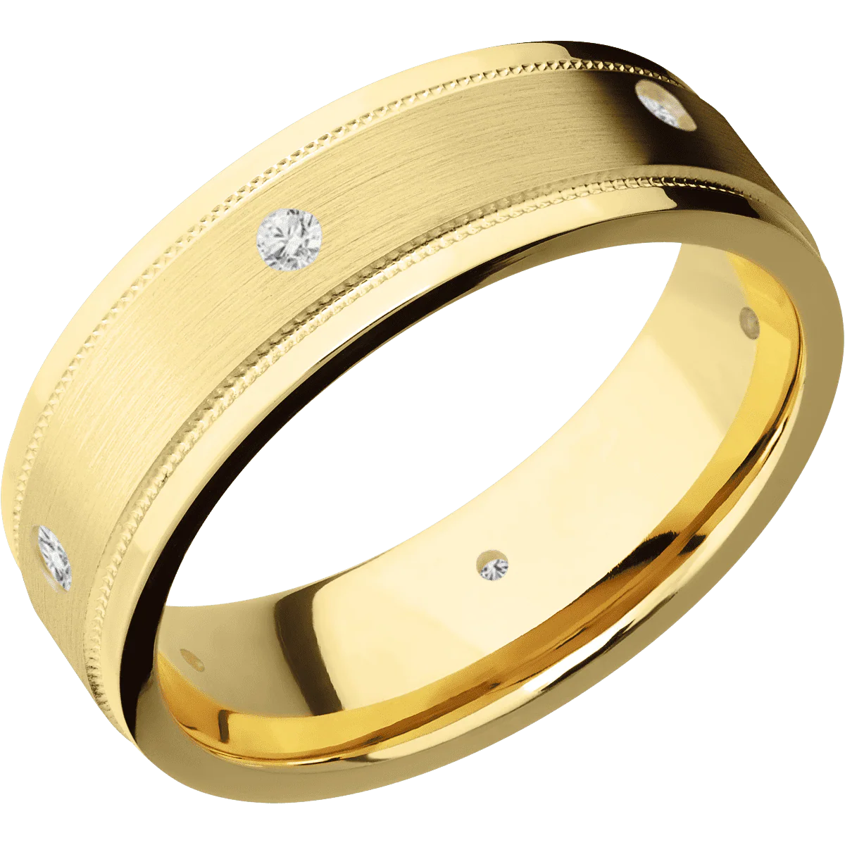14K Yellow Gold + Satin , Polish Finish - Image 2