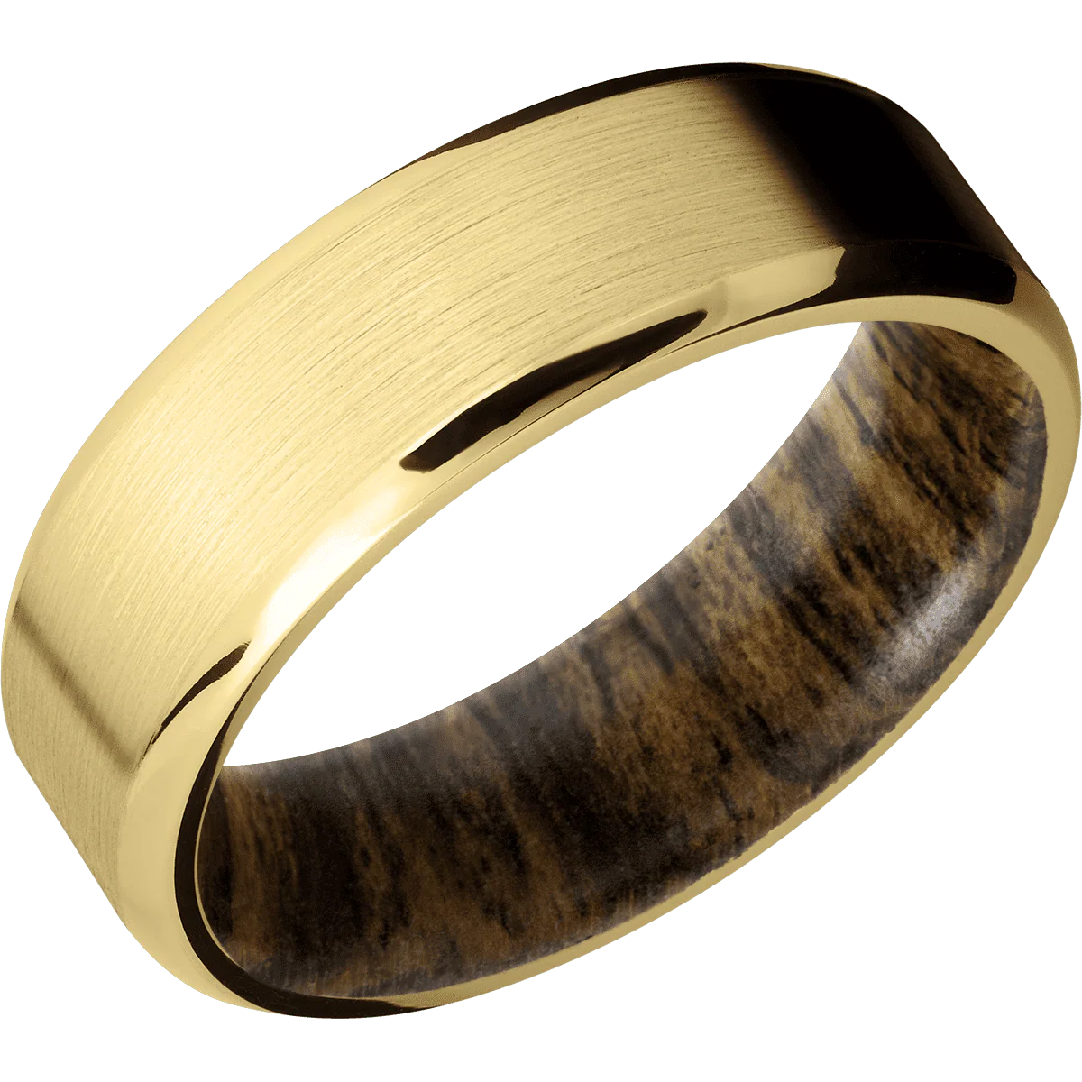 14K Yellow Gold + Satin , Polish Finish + Bocote - Image 2