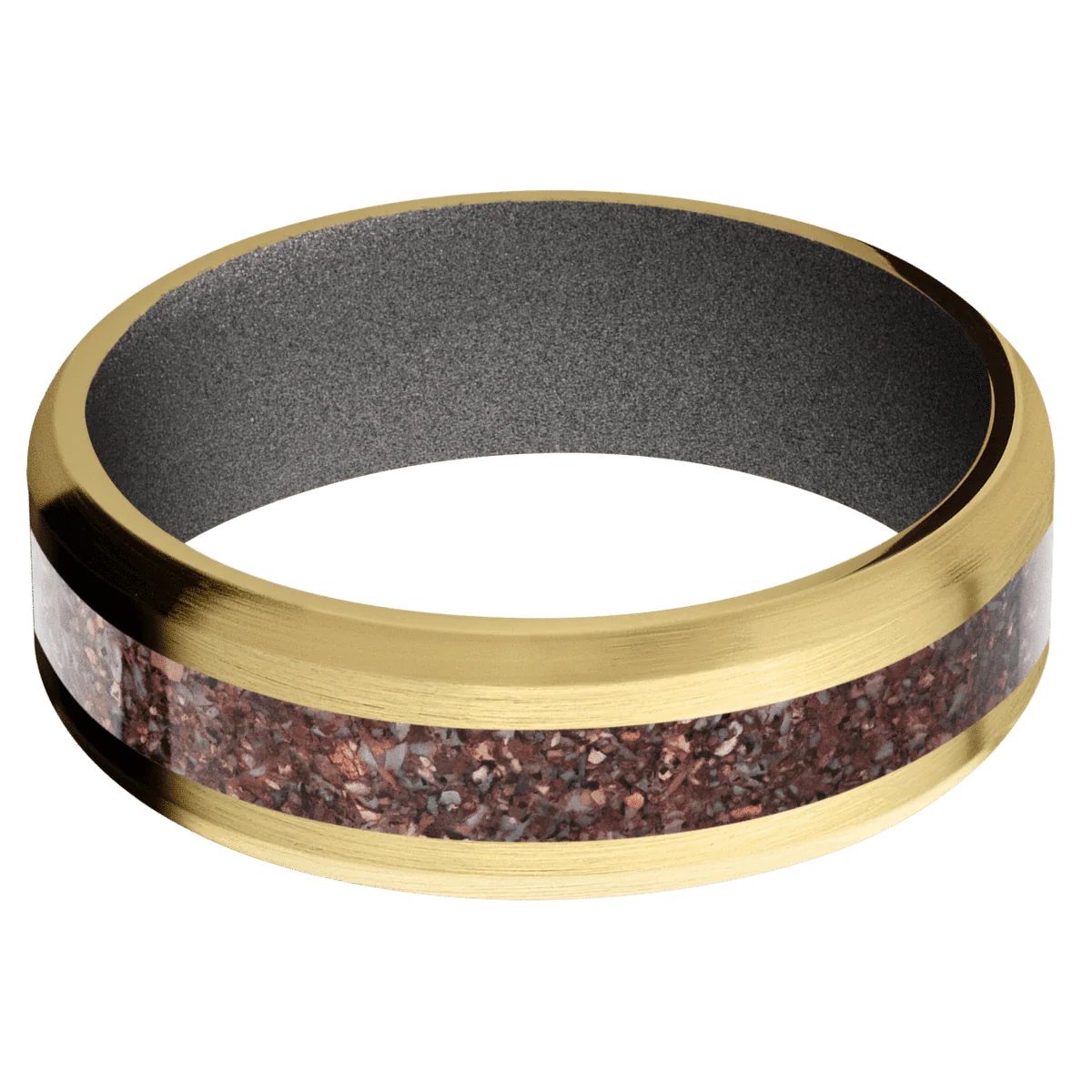 14K Yellow Gold + Satin , Satin Finish + Gun Metal Grey - Image 3
