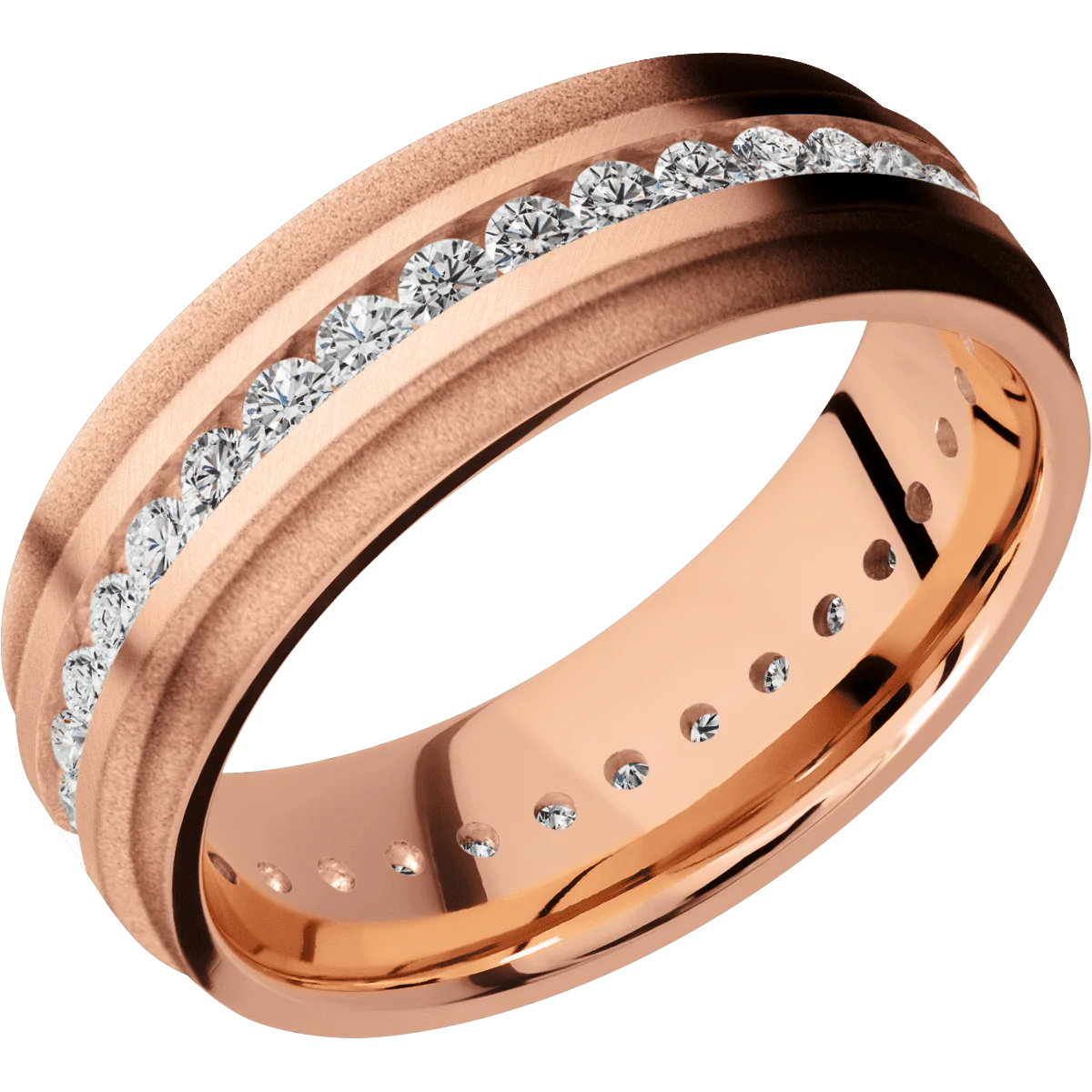 18K Rose Gold + Anglesatin , Sand Finish - Image 2