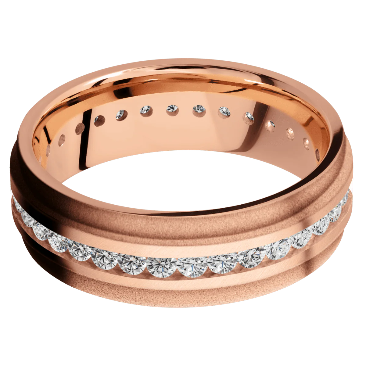 18K Rose Gold + Anglesatin , Sand Finish - Image 3