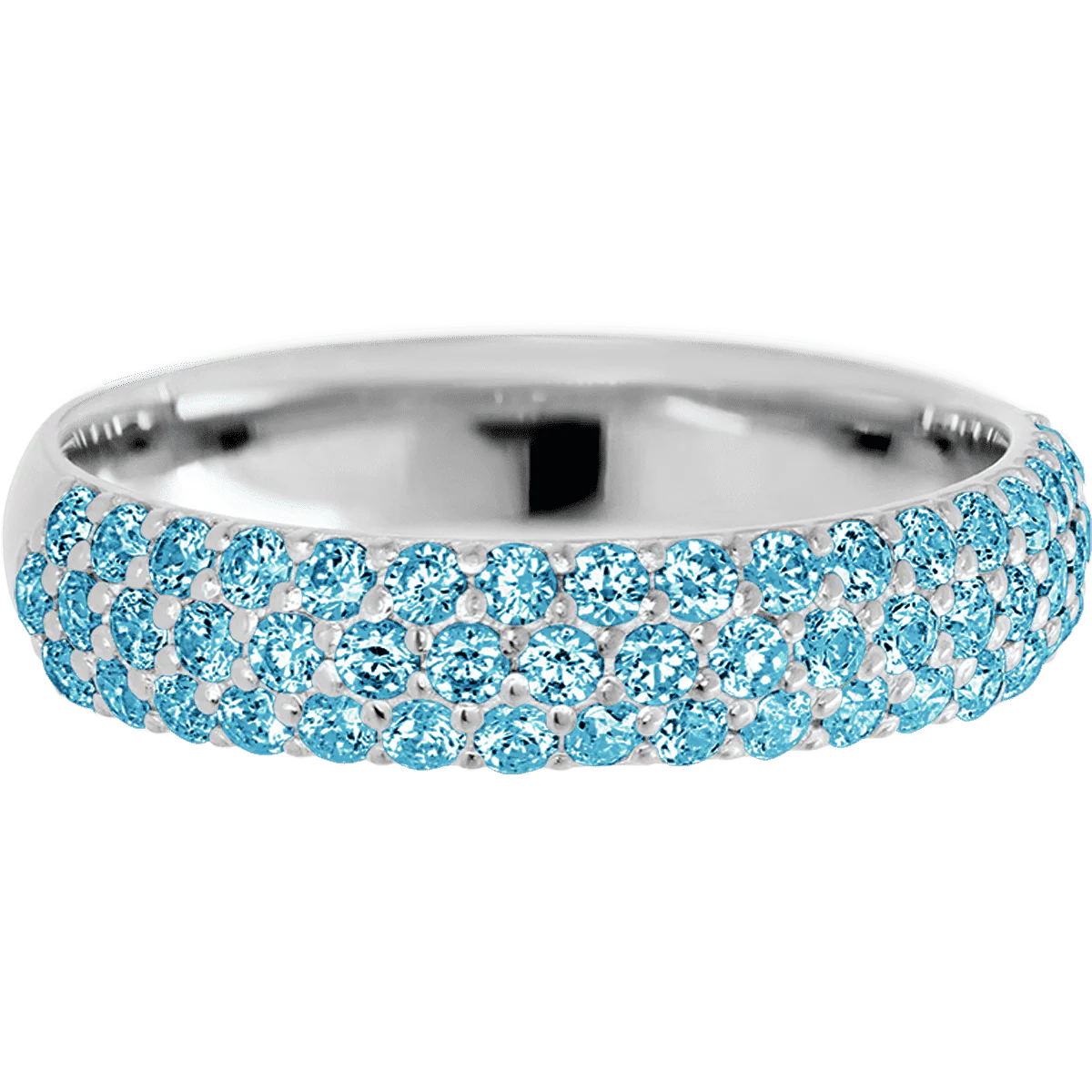 18K White Gold band with 52 Round Lab Blue Diamond having TCW-.78 - Image 2